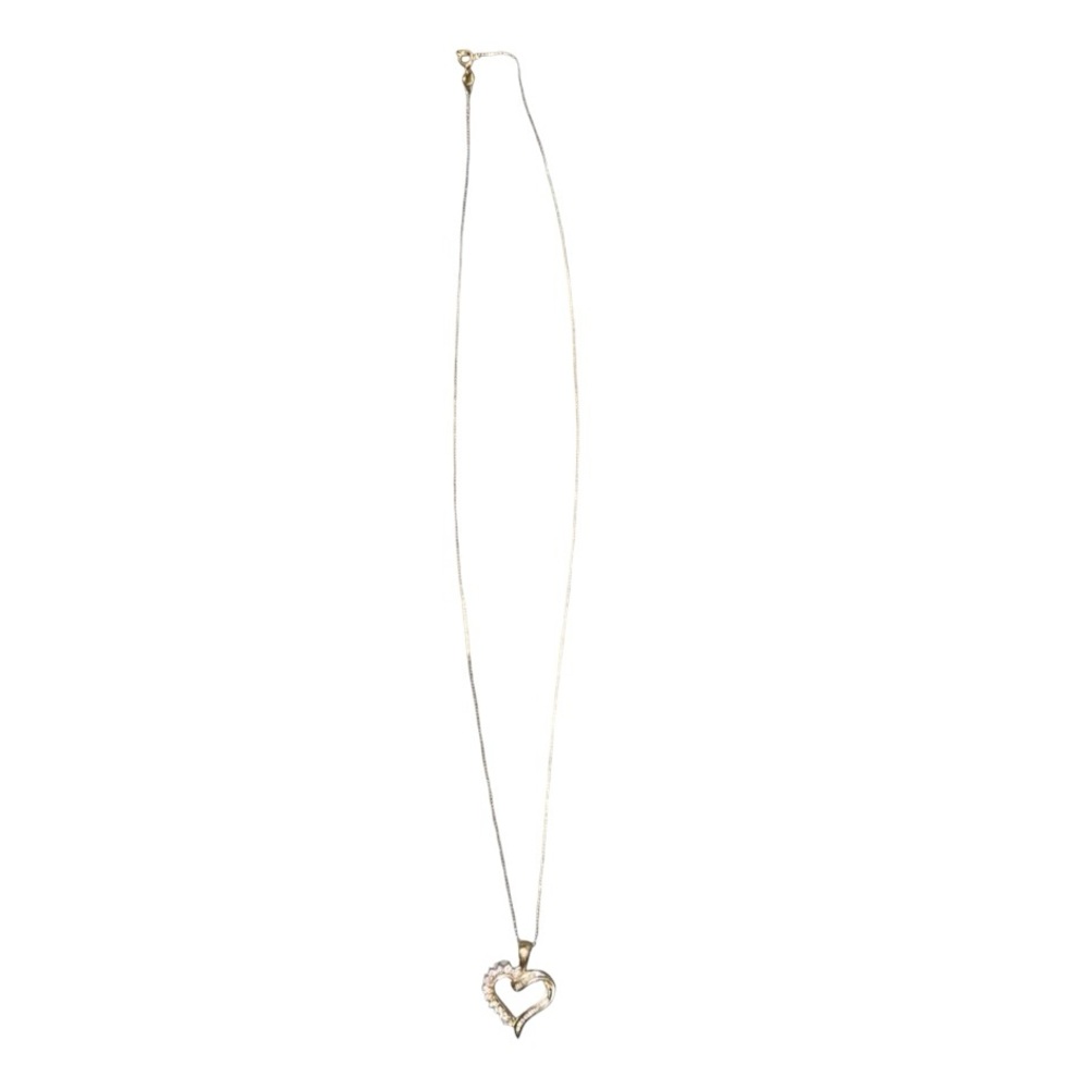 Vintage 10K GoldHeart round Baguette .5CTTW Diamonds w/14k Italian box chain - Picture 3 of 9